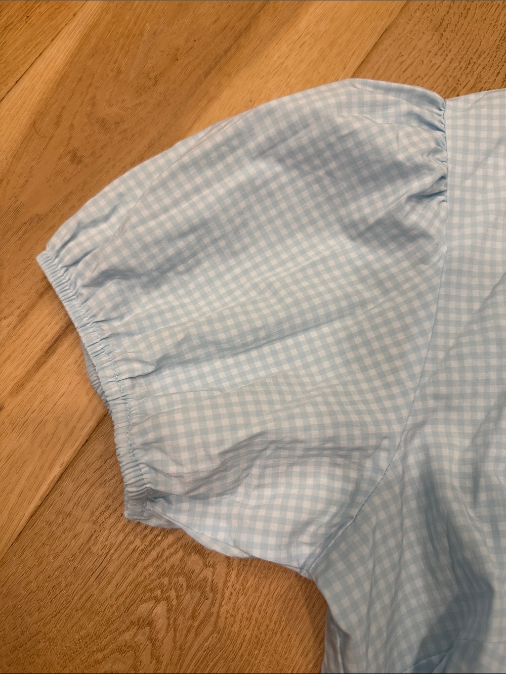 wild fable Light Blue Gingham Tie-Front Peplum Blouse - Picture 3 of 4